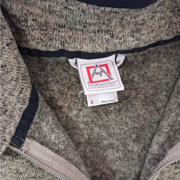 Avalanche Green Thermal Layering Fleece Collared 1/4 Zip Outdoor Jacket Small - Picture 5 of 7